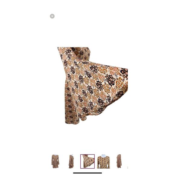 Altar'd State Cream Floral Bell Sleeves Boho Mini Dress Hippie Free People S - Picture 3 of 8